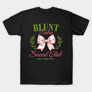 Blunt Vintage Babes Social Club Weed Coquette Bow Cannabis T-Shirt